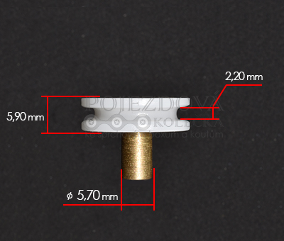 pojezdové kolečko ke sprchovému koutu B189 - velikost kolečka 2