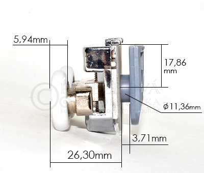 pojezdové kolečko ke sprchovému koutu D15 - velikost 1