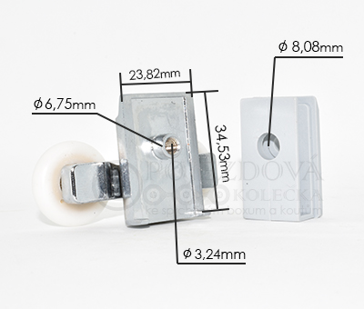 pojezdové kolečko ke sprchovému koutu W26 - velikost kolečka 2